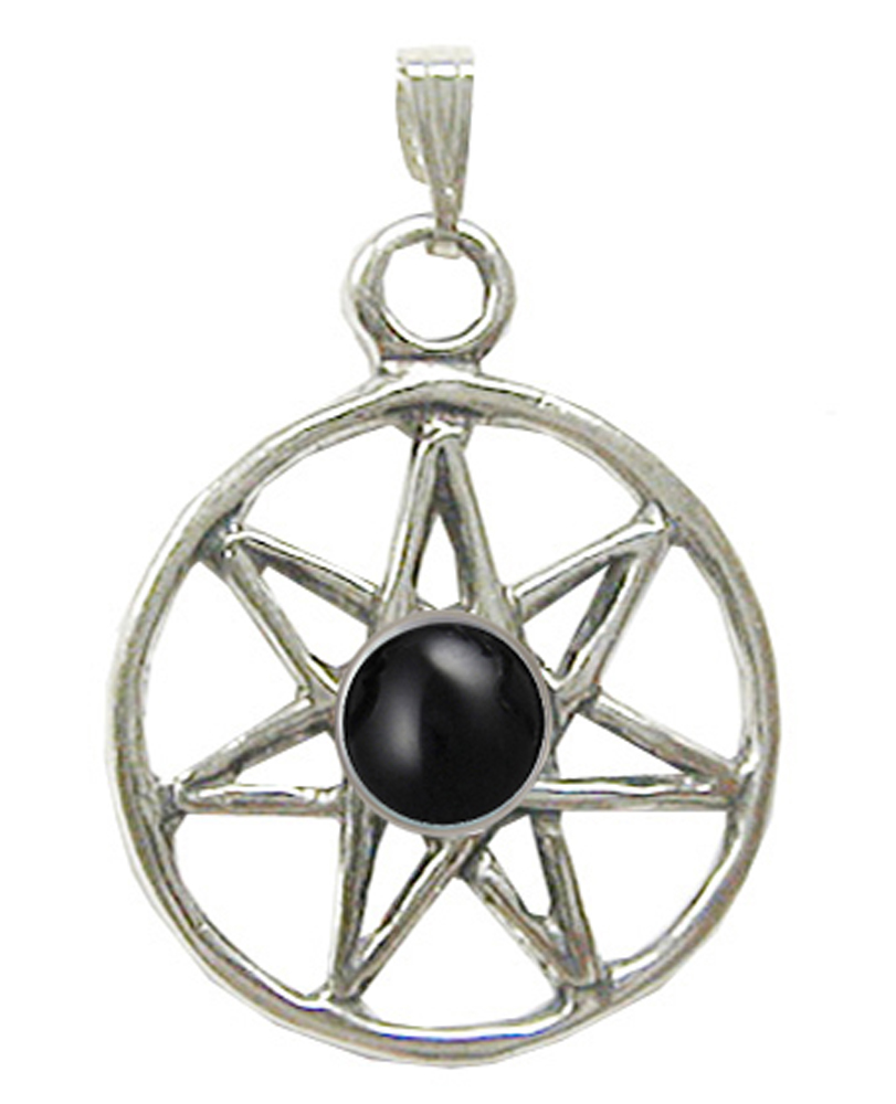 Sterling Silver Fairy Star Pendant With Black Onyx